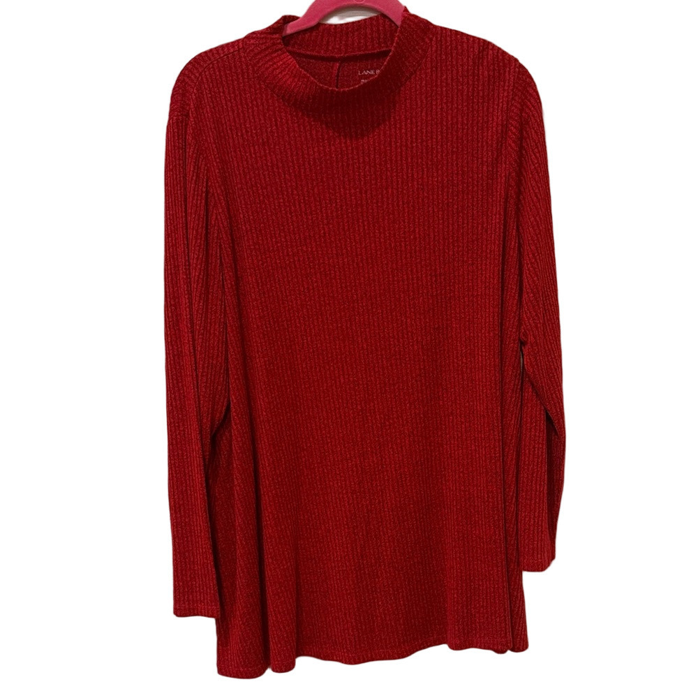 Lane Bryant red mock neck swing tunic, size 22/24 🔵